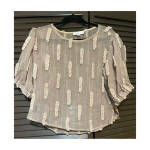 Elegant Sheer Blouse with Textured Accents